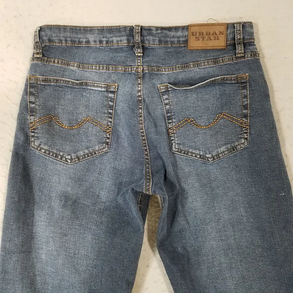Urban Star Jeans Mens 36x30 Blue Denim Straight Leg Stretch‎ Classic Fit Pants